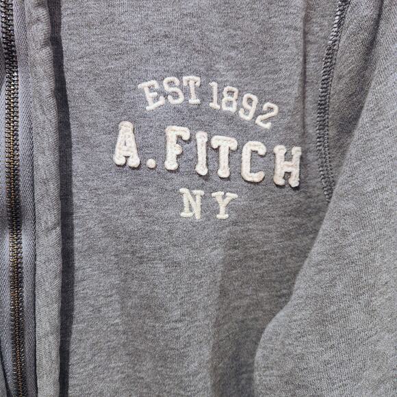 Abercrombie And Fitch Mens Gray Zip Up Muscle Jacket Sweatshirt Size Large - Picture 2 of 11